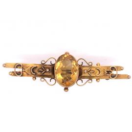 9ct Antique Citrine Brooch  image