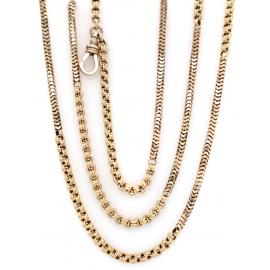 9ct Vintage Snake Double Link Muff Chain 159.5cm image