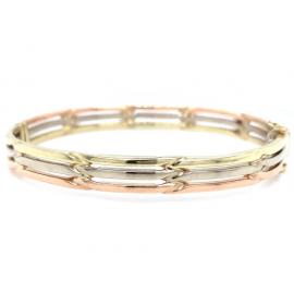 9ct Tri Gold Snap & Hinge Bracelet image