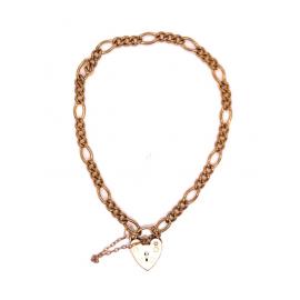 9ct 3:1 Figaro Padlock Bracelet image