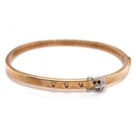 9ct Two Tone Hollow Buckle Bracelet image