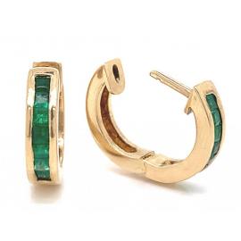 14ct Emerald Huggie Earrings image