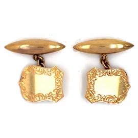 9ct Antique Engraved Shield Cufflinks image