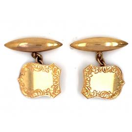 9ct Antique Engraved Sheild Cufflinks image