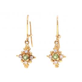 18ct Peridot Diamond Deco Drop Earrings image