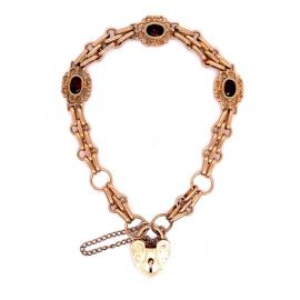 9ct Garnet Deco Gate Bracelet image