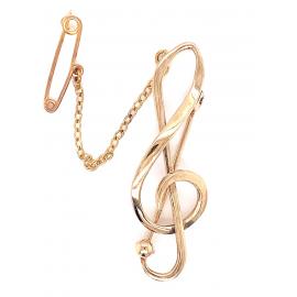 9ct Treble Clef Brooch image