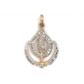 18ct Diamond Art Deco Pendant TDW 0.49ct image