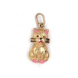 9ct Enamel Cat Charm image
