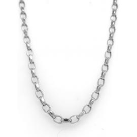 9ct White Gold 45cm Hollow Oval Belcher Chain image