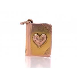 9ct Rose Heart Book Charm image
