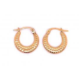 9ct Textured Hoops - Hollow image