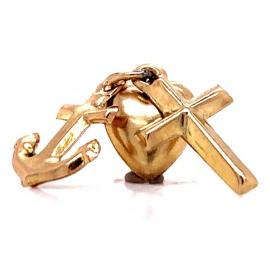 9ct Faith Hope Charity Charm image