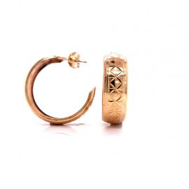 9ct Wide Patterned Hoops image