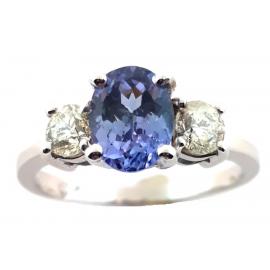 14ct White Gold Tanzanite DIamond Ring image