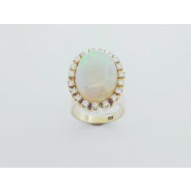 18ct Gold Opal and Diamond Cluster image