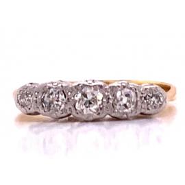 18ct Five Diamond Deco Ring TDW 0.23ct image