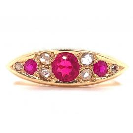 18ct Synthetic Ruby Diamond Ring image