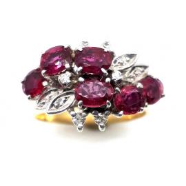 18ct 6 Ruby 8 Diamond Dress Ring image