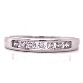 18ct White Gold Seven Diamond Channel Ring TDW 0.28ct image