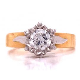 18ct Old Cut Diamond Illusion Solitaire Ring TDW 0.46ct image