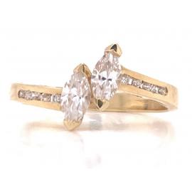 18ct Two Marquise Cubic Zirconia Ring image