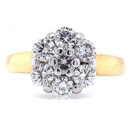 18ct Diamond Cluster Ring TDW 1.00CT image