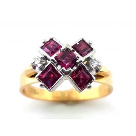 18ct Ruby Diamond Cross Ring image