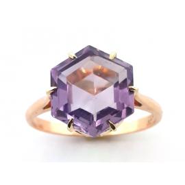 9ct Hexagon Amethyst Ring image