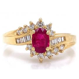 18ct Ruby Diamond Fancy Wave Ring TDW 0.33ct  image