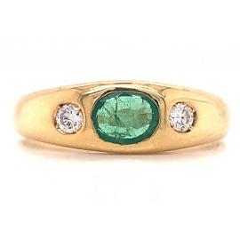 18ct Emerald Diamond Dome Ring image