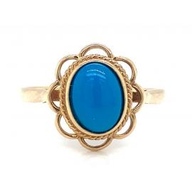 9ct Turquoise Flower Dress Ring image