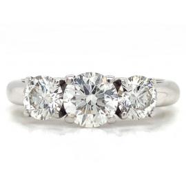 18ct White Gold Three Diamond Ring TDW 1.59CT image