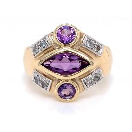 9ct Amethyst Diamond Ring TDW 0.28ct image