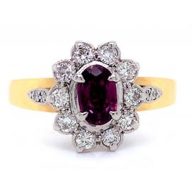 18ct Ruby Diamond Cluster Ring TDW 0.40ct image