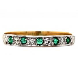 18ct/Platinum Emerald Diamond Eternity Ring image