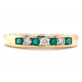 10ct Emerald Diamond Channel Ring image