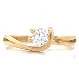 18ct Diamond Solitaire Twist Ring TDW 0.20ct image