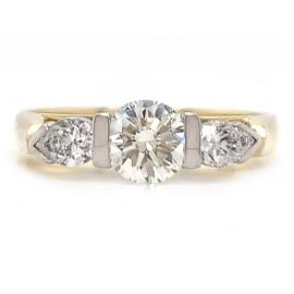 18ct Solitaire Two Pear Diamond Ring TDW 0.80ct image