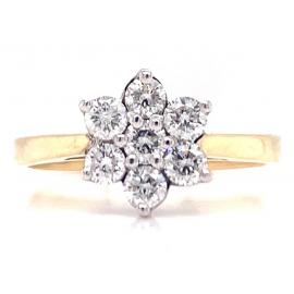 9ct Diamond Flower Cluster Ring TDW 0.49ct image