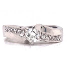 18ct White Gold Diamond Solitaire Ring TDW 0.53ct image