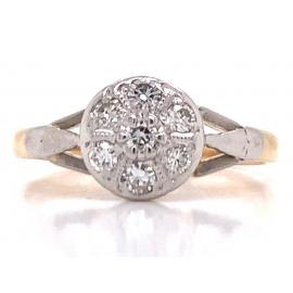18ct/Platinum Diamond Deco Cluster Ring TDW 0.18ct image