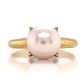 18ct Akoya Pearl Solitaire Ring image