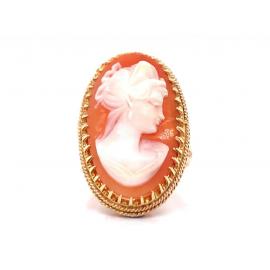 9ct Large Oval Cameo Deco Dress Ring image