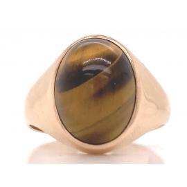 9ct Rose Tigers Eye Signet Ring image