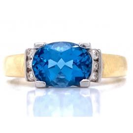 10ct Blue Topaz & Diamond Ring image
