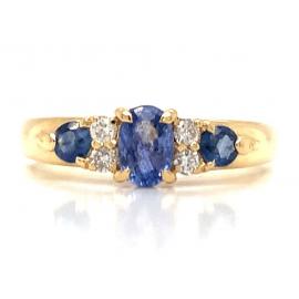18ct Ceylon Sapphire Diamond Ring image