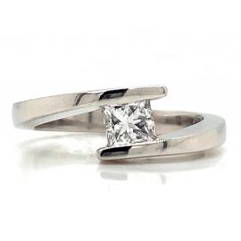 Platinum Princess Cut Diamond Crossover Ring TDW 0.40ct image