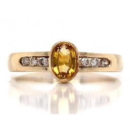 9ct Yellow Sapphire & Diamond Ring image