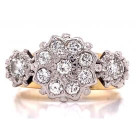 18ct Diamond Cluster Ring TDW 0.80ct image